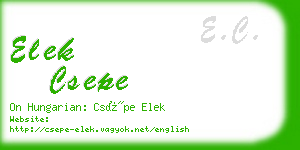 elek csepe business card